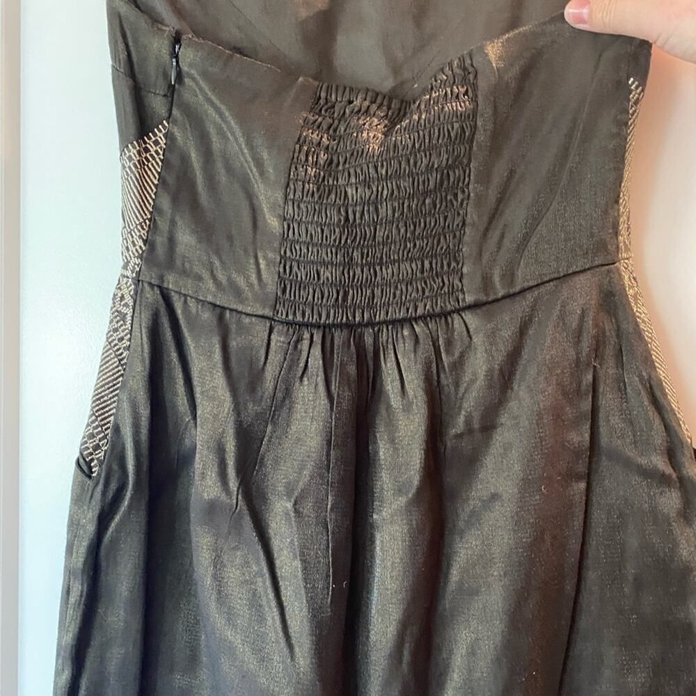 Urban Outfitters | Ecote Metallic Black Strapless Dress | NWT | Size Medium - Picture 9 of 10